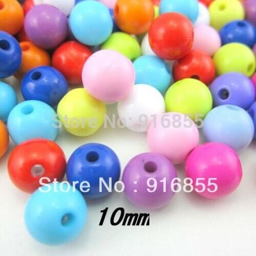 Free shipping 80pcs/lot 10mm mixed colors Acrylic solid Beads,Loose Beads,Jewelry Making Beads,fashion beads
