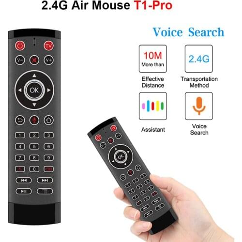 T1 Pro 2.4G 10mA Wireless Air Mouse Gyro Remote Control Voice Voice Control 29 Keys Mini Keyboard for Android TV Box MAC OS