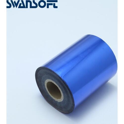 SWANSOFT Blue or Green Color Hot Foil Stamping Paper 8CM*120M Suitable For Stamp Machine DIY LOGO Silver and Gold Foil Paper