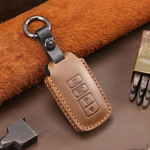 1pcs Genuine Leather Car Key Cover key Case For Toyota Camry Corolla C-HR CHR Prado RAV4 Prius 2018 2019 2020 4Buttons key