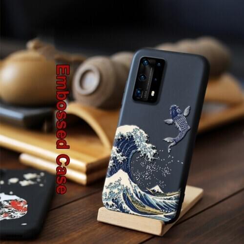 For Huawei P40 Pro P40 P30 Pro P20 Pro Lite Nova 7 SE 4e 3e Case 3D Relief Embossed Matte Soft Back Cover LICOERS Official Funda