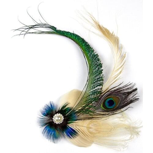 Beautiful Peacock Feather Flower Corsage 1 PCS DIY Hat Decoration Wedding Jewelry Accessories High Quality Colored Plumes Craft