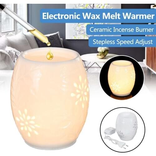Electronic Ceramic Aromatherapy Sleep Yoga Aroma Oil Burner Warmer Scented Candle Burner Wax Melt Warmer Night Lamp EU/UK Plug