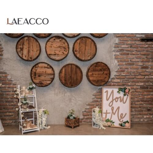 Laeacco Photo Background Old Brick Wall Wedding Stage Flowers Valentines Day Child Photographic Backdrop Photocall Photo Studio