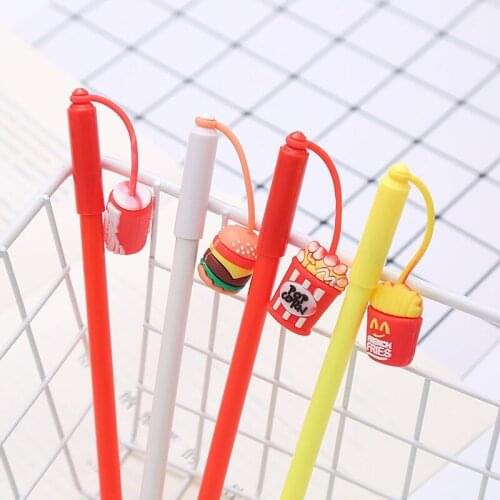 French Fries Gel Pen Creative Student Cool Pens Korean Stationery Gel Ink Pen Novelty Cute Signing Pens Office Accessories