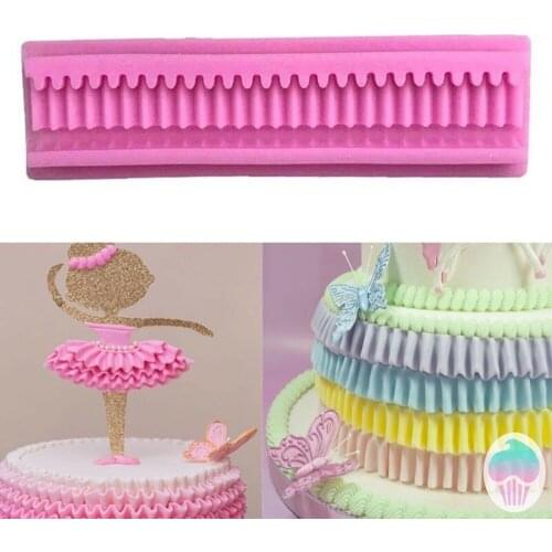 Ruffle Border Fondant Silicone Mold DIY Cookies Moulds Kitchen Supplies Birthday Party Craft Chocolate Baking Mold