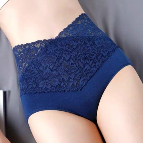High waist lace cotton panties sexy V-shaped womens underwear Summer autumn