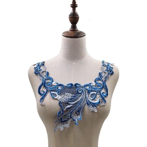 Beautiful Embroidery Lace Trim Flowers Corsage Dress Guipure Collar Applique Neckline Sewing Trimmings For Crafts DIY Supplies