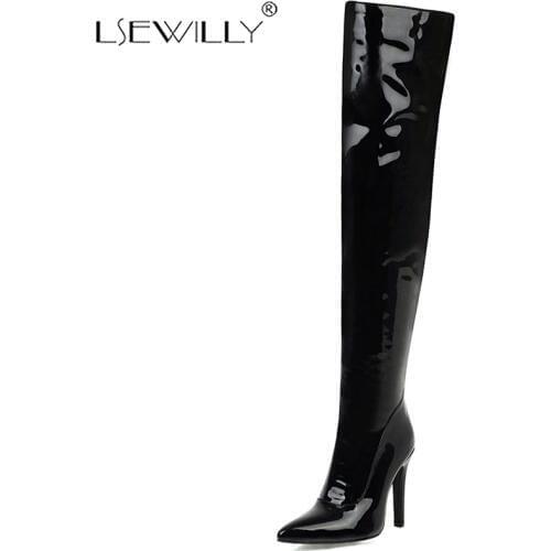 Lsewilly High Heel Over The Knee Boots Women Thigh High Boots Ladies Winter Shoes Woman Botas Mujer Botas Femme Black K207