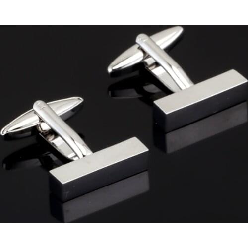 Fashion High Quality French cuboid Silvery metal Cufflink For Mens Shirt Brand suit Cuff Buttons Top sale Cuff Links Jewelry