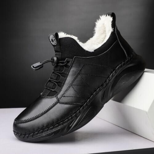 Handmade Men Casual Winter Shoes Male Comfortable sport Outdoor Shoes Warm Snow Ankle Boots For Man Fashion New Big Size 38-48