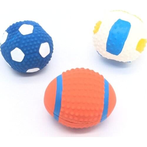 Soft Latex Pet Dog Toy Ball Squeak Toys Cleaning Tooth Chew Voice Toy Pet Supplies Non-toxic Training Balls Durable