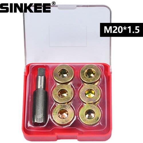 7 pcs M20 Oil Pan Thread Repair Kit Automotive Drain Tool
