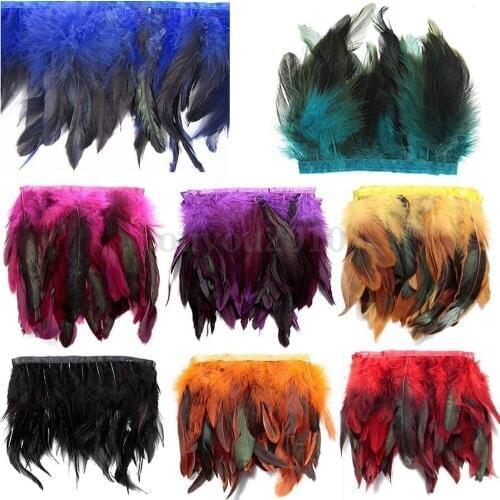 10 Meters 12 Color Natural Rooster Feathers Trim Bride Wedding Party Decoration Feather Ribbon DIY Clothes Accessories