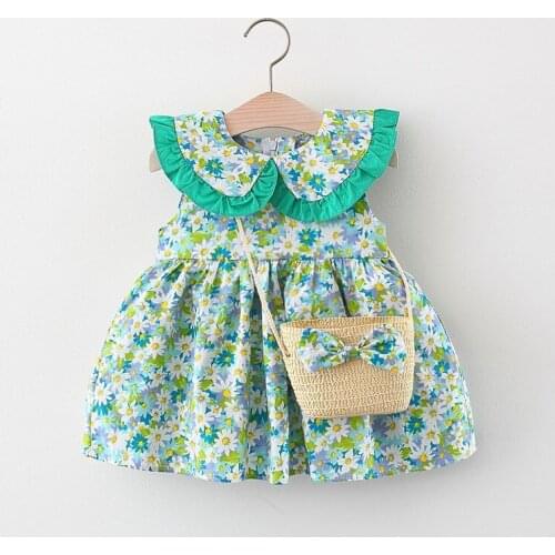 2021 Summer New Toddler Little Girls Dress Childrens Clothing Printing Kids Princess Dress For Infant Dress Baby Girls Costume