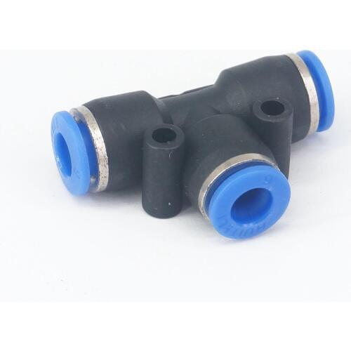 Fit Tube O/D 6mm Pneumatic Tee 3 Way Push In Connector Union Quick Release Air Fitting Plumbing