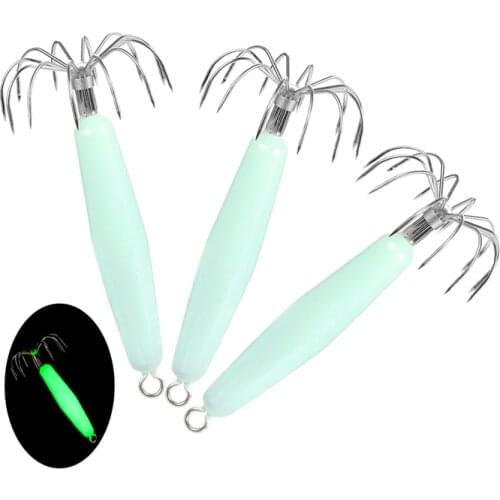 1Pc Luminous Squid Lure Jig Octopus Fishing Lure Jigs Artificial Bait Sea Lure Cuttlefish Bait Calamar Fishing Tools