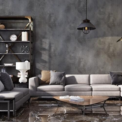 Retro Plain Grey Cement PVC Vinyl Wallpaper For Walls Living Room Bar Cafe Restaurant Clothing Shop Background Wallpaper Roll