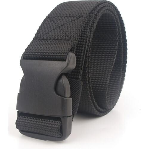 Outdoor Training Canvas Waistband Men Women Portable Multi-Function Imitation Nylon Tactical Release Buckle Leather Belt