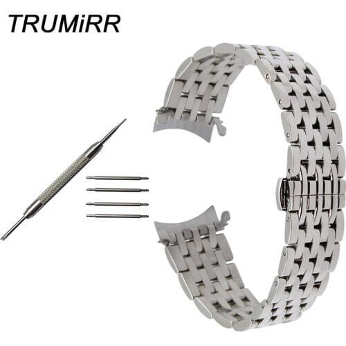 Curved End Stainless Steel Watchband for Casio Bell Ross Luminox Michel Herbelin Watch Band Wrist Strap Bracelet 18mm 20mm 22mm