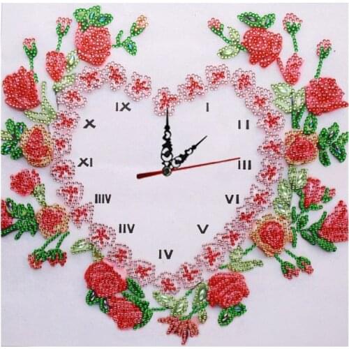 Rose Flower Clock 5D Special Diamond Painting Embroidery Cross Stitch Rhinestone