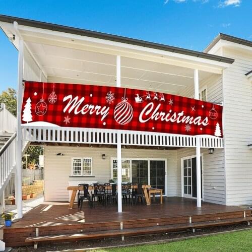 Christmas decoration banner red Christmas porch sign decoration suitable for Navidad Christmas decorations