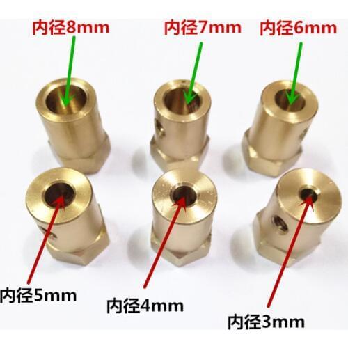 Motor Hex Coupling Hexagonal Brass Connector Connecting Shaft Copper Connector Motor Wheel Diy Robot Car Chassis