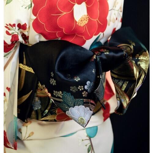 Kimono Women Bathrobe Accessories Premium jacquard Customization Girdle 2021 Large Bow Waist Belt