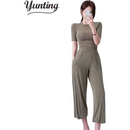 Casual Women Pants Set Female 2 Piece Relaxed Outfits T Shirt+Pencil Pants Suit Women Two Piece Sets Tracksuit Sweatsuit