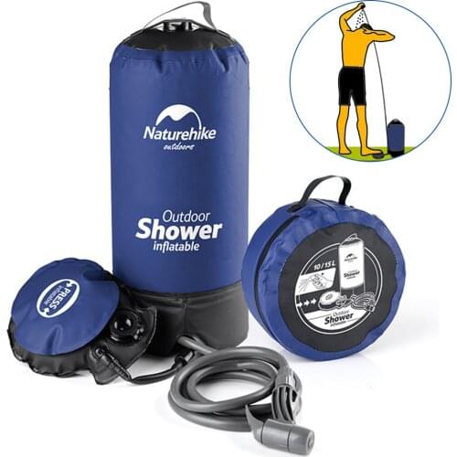 11L Portable Outdoor Camping Shower Bag With Foot Pump And Shower Nozzle For Beach Swim Travel Hiking