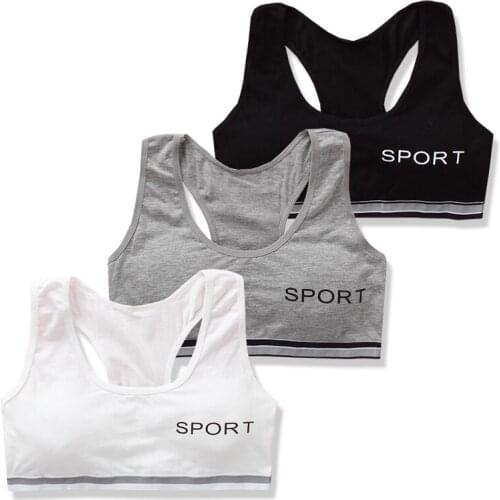 2pc/lot Kids Bra Insertable Chest Pad Girls Bras Children Training Bras Young Girls Underwear Solid Color