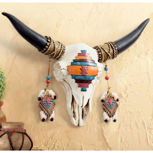 3D Cow Head Statue 40x32cm Sculpture Wall Decor Home Decoration Accessories Animal Figurine Mural Wedding Party Hang Decorations