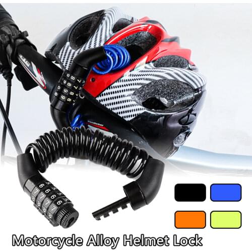 Motorcycle Accessories Alloy Helmet Lock with Steel Wire Cable Tough Combination Lock for Motorcycle Bicycle Electric Vehicles