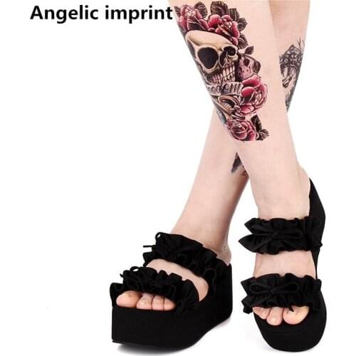 Angelic imprint woman mori girl lolita cosplay shoes lady high heels pumps women princess summer dress sandals 8cm bowtie 33-47