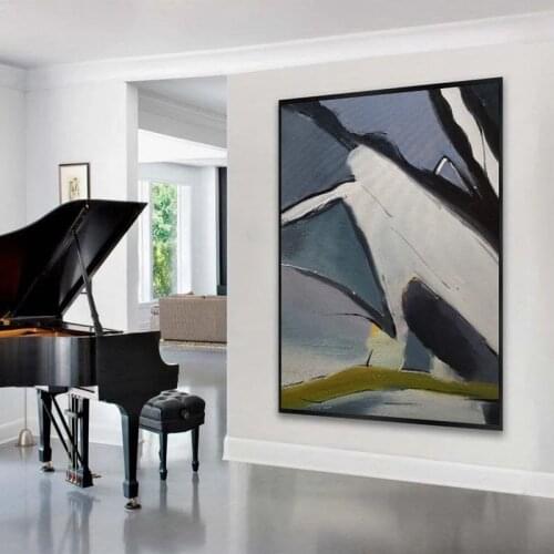 Large Minimalist Abstract Oil Painting White Abstract Handmade Painting Modern Home Decorative For Living Room Hallway No Frame