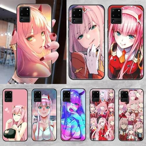 Zero Two DARLING in the FRANXX Phone case For Samsung Galaxy Note 4 8 9 10 20 S8 S9 S10 S10E S20 Plus UITRA Ultra black 3D Etui