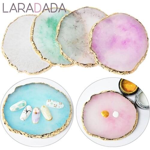 Nail Art Display Showing Shelf Board Natural Resin Agate Nail Salon Tools Color Mixer Mixing Palette Holder Drawing Plate