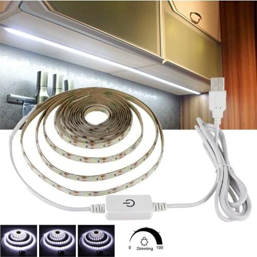 DC 5V USB Dimmerable 2835 LED Strip Light IP21 IP65 Waterproof SMD 3528 Flexible Tape Mirror Cabinet Wall Light Lamp