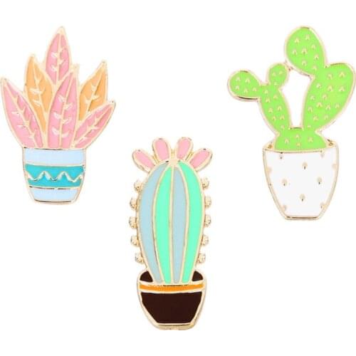 Plant Enamel Pins and Brooches Clothing Badge Corsage Collar Decoration Brooch Jewelry Buckle Shirt Pin Carton Bag Badges Gift