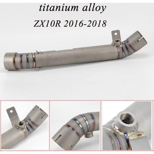 ZX-10R ZX10R Motorcycle Exhaust Conntecr Contact Middle Pipe Titanium Alloy Pipe Slip on for Kawasaki ZX10R 2016-2018