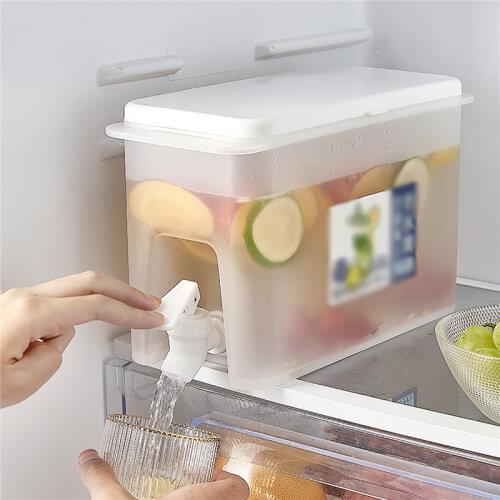 3500ML Refrigerator Cold Kettle with Faucet Summer Cold Water Pot Fruit Tea Lemonade Jug Ice Milk Cold Kettle Teapot Drinkware