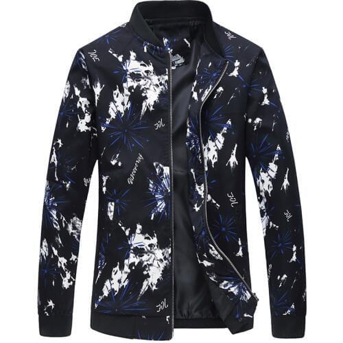 Flowers Pilot Bomber Jacket Men Fashion Spring Autumn Print Streetwear Designer Clothes Plus ASIAN SIZE M-XXXL 5XL 6XL