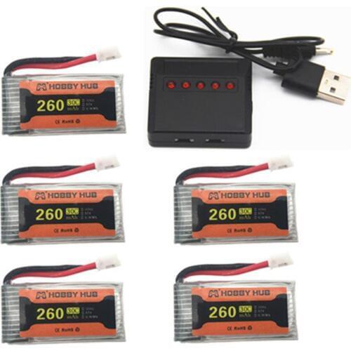 3.7V 260mAh lipo battery For H36 E010 E011 E013 Furibee F36 NH010 RC Quadcopter Parts Lipo Battery and 3.7v charger set for H36