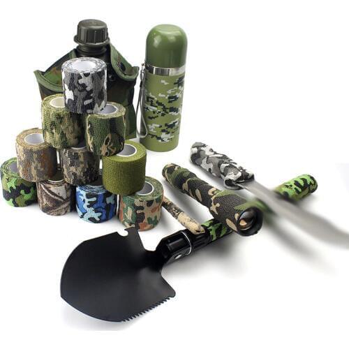 Multi-functional Camo Tape Non-woven Self-adhesive Camouflage Hunting Camping Paintball Airsoft Rifle Waterproof Non-Slip Tape