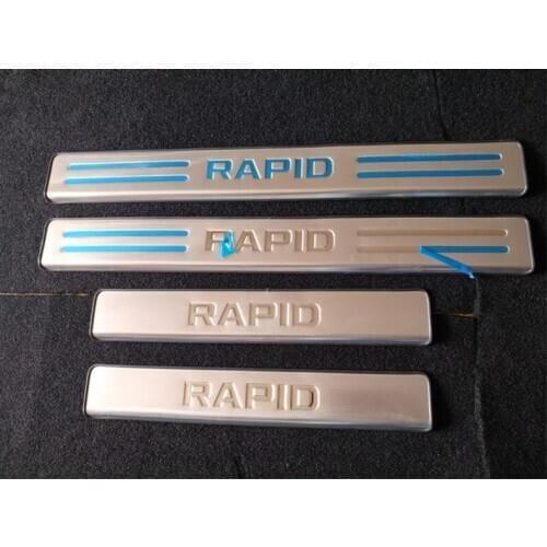 For Skoda rapid 2012 2013 2014 2015 2016 2017 2018 2019 Stainless Steel Scuff Plate/Door Sill Door Sill car-styling