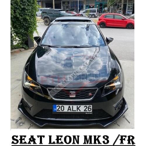 For Seat Leon Mk3 Front Bumper Attachment Lip 2012-2020 Piano Glossy Black Splitter Diffuser Universal Spoiler Bumper