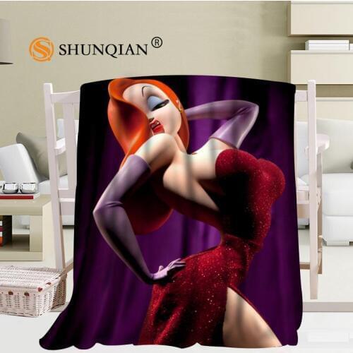 Custom jessica rabbit Coral Blankets Travel Sofa Falafel Blankets Soft Fluffy Warm 56x80inch 50X60inch 40X50inch