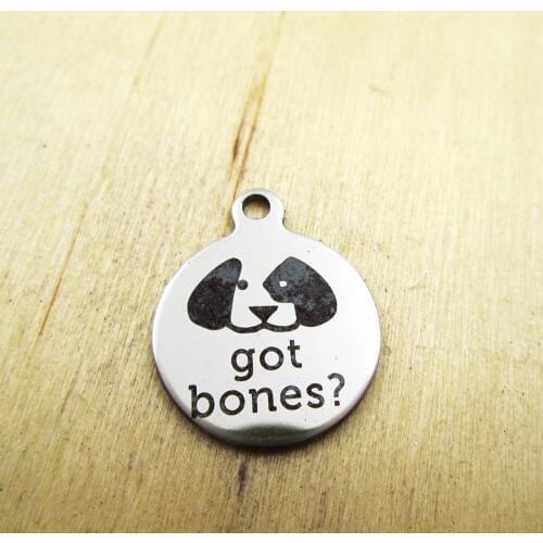 10pcs/lot-GOT BONES stainless steel charms - Laser Engraved - Customized - DIY Charms Pendants