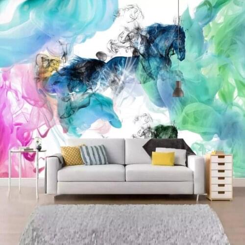 Custom Mural Wallpaper 3D Abstract Artistic Ink Landscape Horse Fresco Living Room TV Sofa Bedroom Creative Papel De Parede 3 D