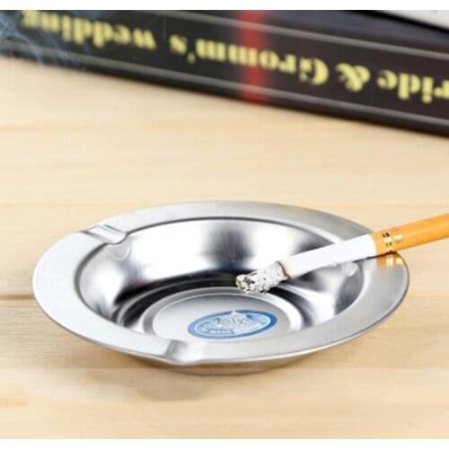 Portable Ash Tray Home Metal Ashtray Round Asbak Square Large Capacity Cigarette Aschenbecher Push Down